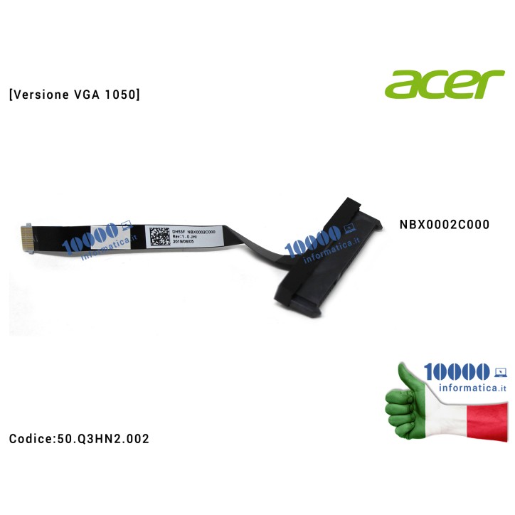 Cavo Hard Disk HDD ACER Nitro AN515-52 AN515-53 Predator Helios 300 PH315-51 PH317-52 [Versione VGA 1050] NBX0002C000 50.Q3HN2.002 50Q3HN2002