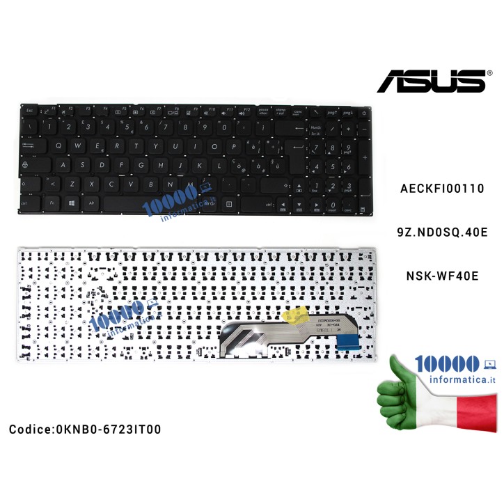 Tastiera Italiana ASUS VivoBook Max X541 F541S X541U X541UV X541UA X541N X541NA X541N P541U P541UA [NO FRAME] AECKFI00110 9Z.ND0