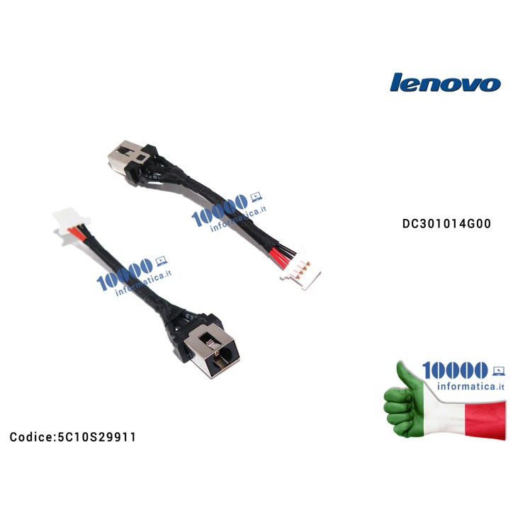Connettore di Alimentazione DC Power Jack LENOVO IdeaPad S340 S340-14IWL S340-14API S340-S340-15API (81NC) S340-15IWL DC301014G00 81QG0007US
