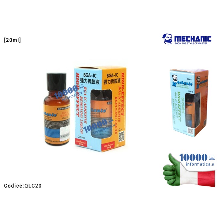 Liquido Rimozione Colla Epossidica MECHANIC QLC20 [20ml] BGA IC Adhesive Liquid Removing TPU