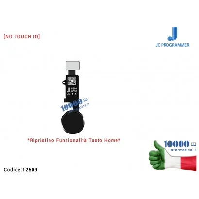 12509 Tasto Home JC Final Edition [NERO] Ripristino Pulsante Centrale APPLE iPhone 7 7G (A1660) (A1778) (A1779) 7+/ 8 / 8+ Fl...