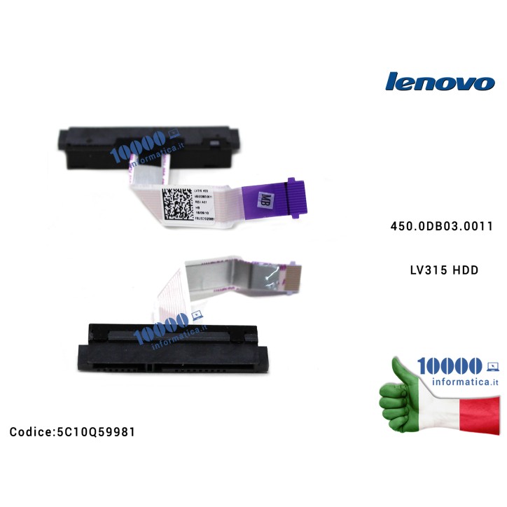 Cavo Connettore FFC Hard Disk HDD SATA LENOVO V130 V330 V330-15IKB V130-15 450.0DB03.0011 5C10Q59981 LV315 HDD