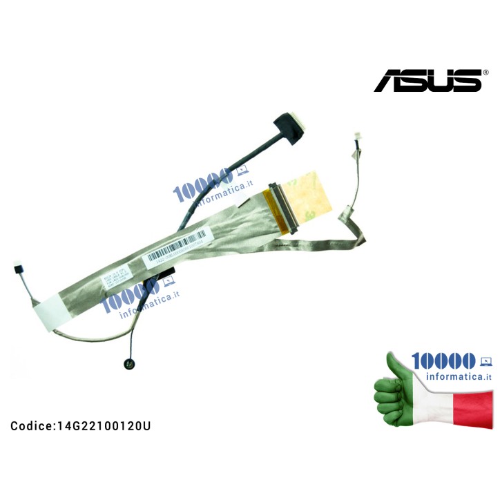 Cavo Flat LCD ASUS K52 K52F K52JR [Versione per Display LCD inverter CCFL] (microfono incluso) 1422-00RL000 K52DE K52DR A52DR K52JC A52JC K52JE K52N A52J