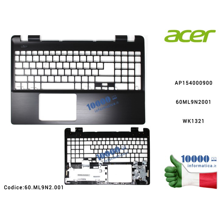 Top Case Superiore [NERA] ACER E5-511 E5-521 E5-531G E5-571 E5-571G E5-572G Extensa 2510 2510G AP154000900 60ML9N2001 WK1321