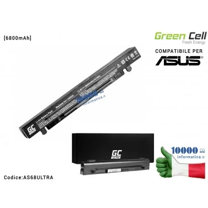AS68ULTRA Batteria A41-X550 Green Cell Compatibile per ASUS A450 A550 X550 X550CA X550CC X550VC R510 R510CA [6800mAh]
