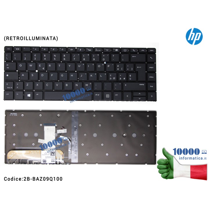 Tastiera Italiana HP EliteBook Folio 1040 G5 (NO FRAME) Retroilluminata  2B-BAZ09Q100 L41040-061