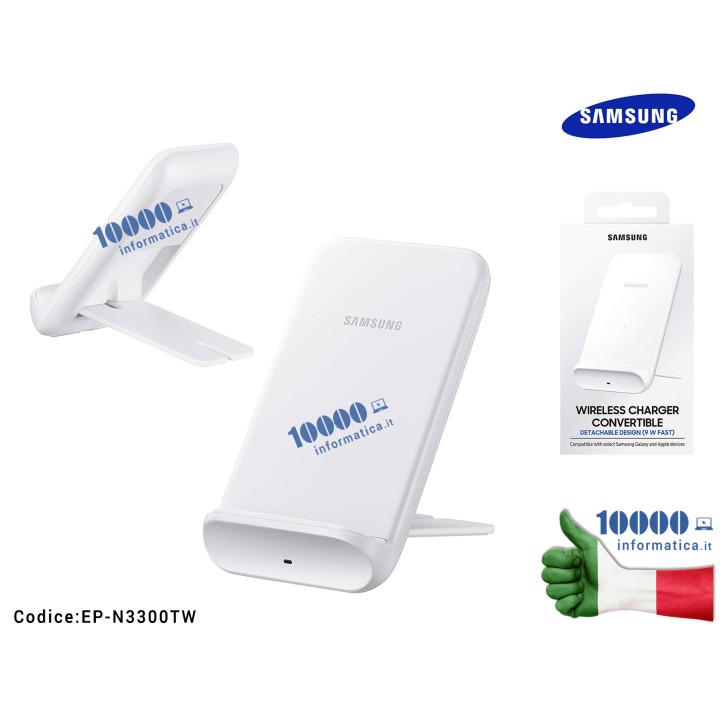Supporto di ricarica wireless SAMSUNG EP-N3300T [BIANCO] Galaxy S20 + S20 ultra Note 20 + S10 + (15W) Wireless Charger Stand Not