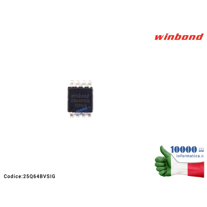 IC Chip Bios WINBOND 25Q64BVSI W25Q64B 25 Q 64 BVSSIG 25 Q 64 BVSIG W 25 Q 64 BVSIG W 25 Q 64 BVSSIG SOP8 IC