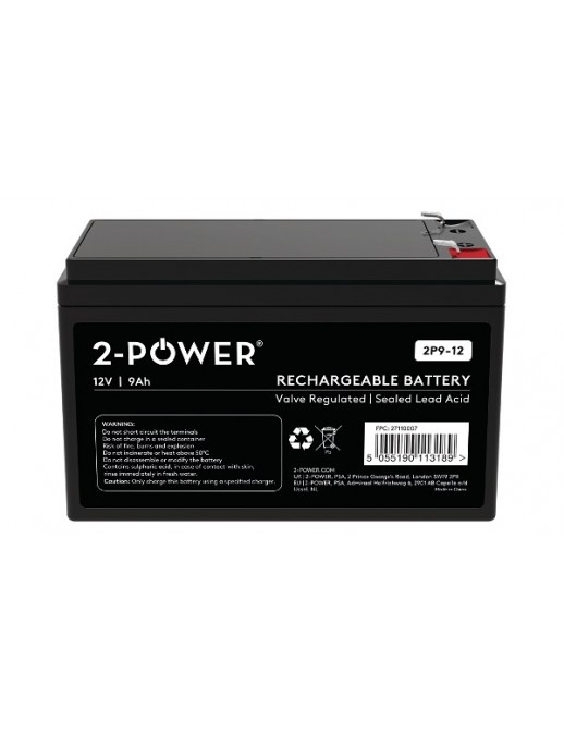 2P9-12 2-Power 12V 9Ah VRLA Batteria Adatto per Multiple UPS Applications