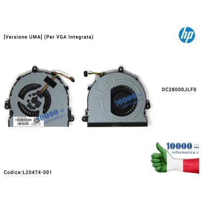 L20474-001 Ventola Fan CPU HP 15-DA 15-DB 15-DR 250 255 G7 - L20474-001 Ventola Fan CPU HP [Versione UMA] 15-DB 15-DR 15Q-DX ...