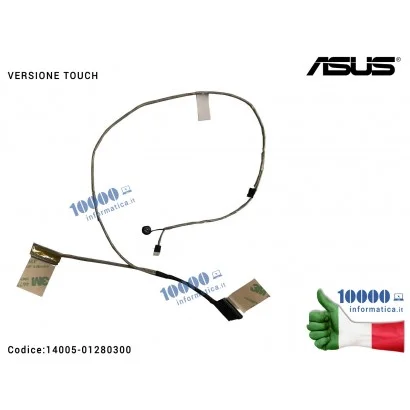 Cavo Flat LCD ASUS [40 PIN] [TOUCH] A553 X553 A553M F553M K553M X553M F553MA K553MA X553MA X553S (con microfono) 1422-01VR0AS