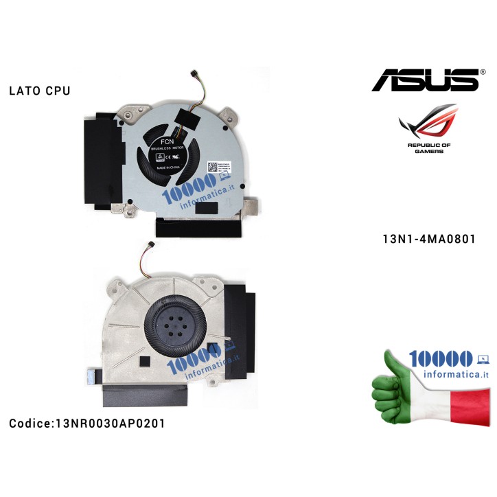 Ventola di Raffreddamento Fan CPU ASUS ROG Zephyrus GM501G GM501GS GM501GM 13N1-4MA0801