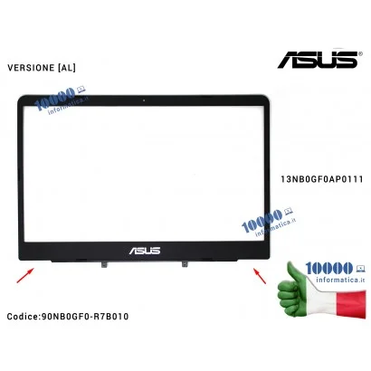 90NB0GF0-R7B010 Cornice Display Bezel LCD ASUS VivoBook S14 S410 [AL] X411U X411UA X411UF X411UN X411UQ X411QR 13NB0GF0AP0111...
