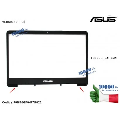90NB0GF0-R7B022 Cornice Display Bezel LCD ASUS VivoBook S14 S410 [PU] X411U X411UA X411UF X411UN X411UQ X411QR 13NB0GF0AP0521...