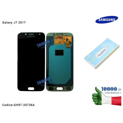 GH97-20736A Display LCD con Vetro Touch Screen SAMSUNG Galaxy J7 2017 SM-J730F (NERO)