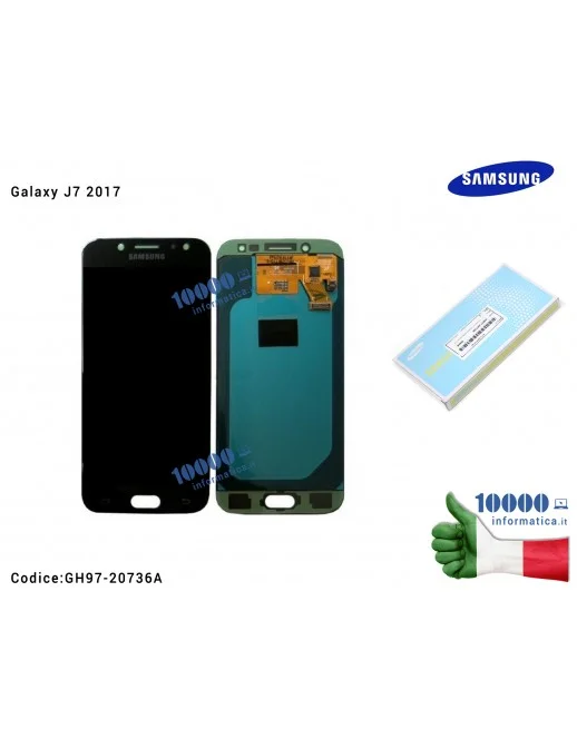 GH97-20736A Display LCD con Vetro Touch Screen SAMSUNG Galaxy J7 2017 SM-J730F (NERO)