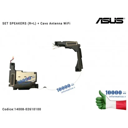 14008-02610100 Altoparlanti Speaker ASUS VivoBook S14 S406U S406UA X406U X406UA + Cavo Antenna WiFi (SET SPEAKERS R+L)