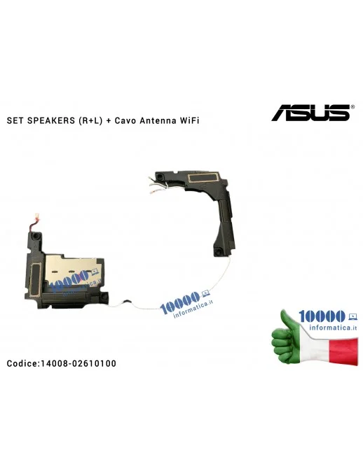 14008-02610100 Altoparlanti Speaker ASUS VivoBook S14 S406U S406UA X406U X406UA + Cavo Antenna WiFi (SET SPEAKERS R+L)