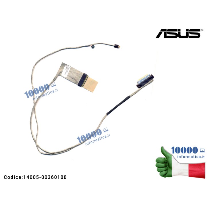 Cavo Flat LCD ASUS X45 X45V K45 K45D A45 A45D A45V K45A K45VD K45VG K45VM K45VS K45VJ P45VA P45VJ 14005-00360100 DD0XJ2LC000