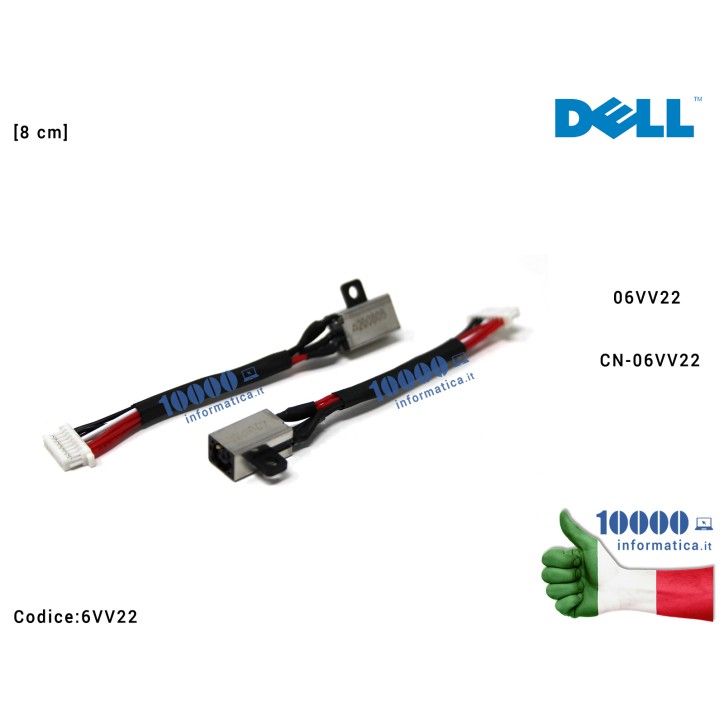 Connettore di Alimentazione DC Power Jack PJ806 DELL Inspiron 17-7000 17-7773 17-7778 17-7779 P30E [8 cm] 06VV22 CN-06VV22