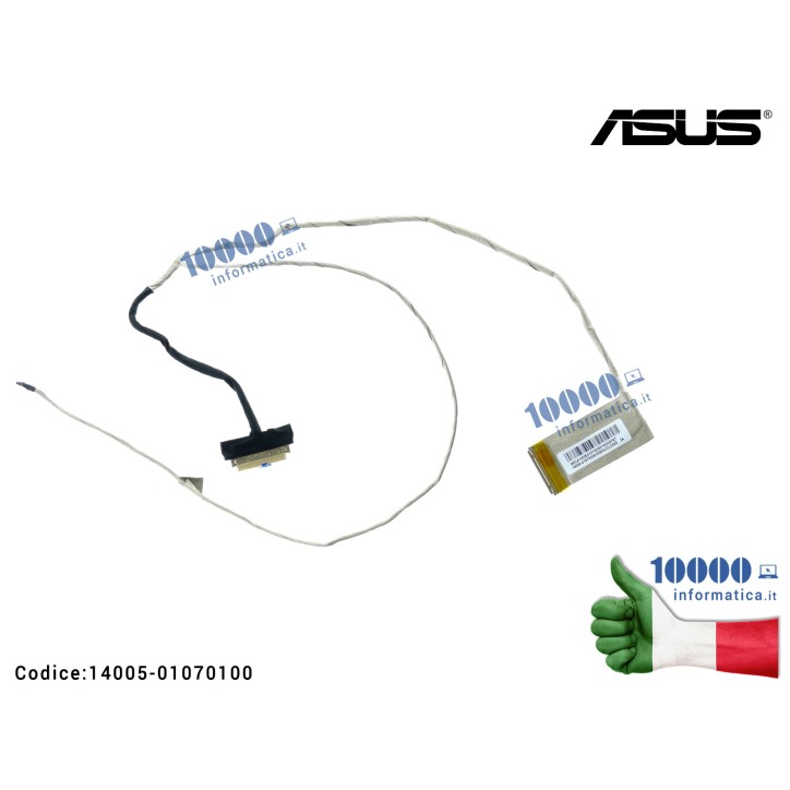 Cavo Flat LCD ASUS X551 X551A X551CA X551M D550M R512M F551M F551MA P551CA [40 PIN] 14005-01070000 14005-01070100 14005-01070200 DD0XJCLC000 DD0XJCLC010 DD0XJCLC030