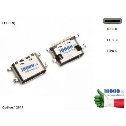 12911 Connettore di Alimentazione 12911 Tipo C (12 PIN) USB-C DC Power Jack Type-C