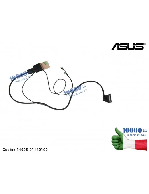 14005-01140100 Cavo Flat LCD ASUS [Full-HD] N56 N56V N56VM N56SL N56VZ N56D N56JR [40 PIN] (FHD) DDNJ8GLC100 DDNJ8BLC110 1400...