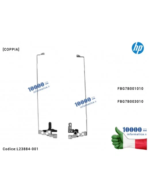 L23884-001 Cerniere Hinges LCD [COPPIA] HP 15-CS 15-CW 15Z-CW TPN-Q208 15-CU 15S-DY [R+L] FBG7B001010 FBG7B003010 L23884-001