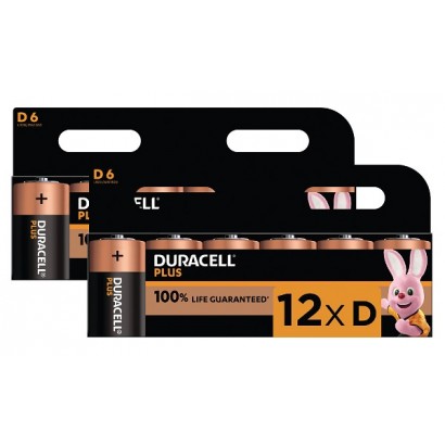 BUN0034A Duracell Plus D Size 12 Pack Common Consumer Battery