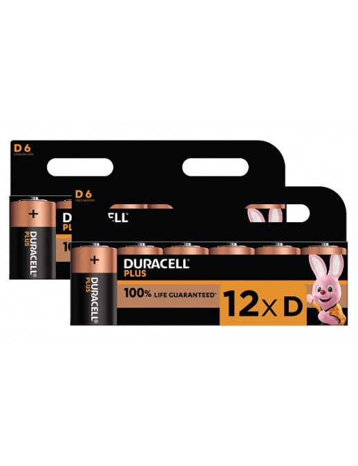 BUN0034A Duracell Plus D Size 12 Pack Common Consumer Battery