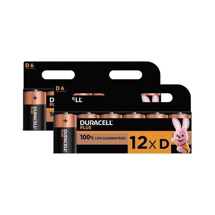 BUN0034A Duracell Plus D Size 12 Pack Common Consumer Battery BUN0034A Duracell Plus D Size 12 Pack Common Consumer Battery