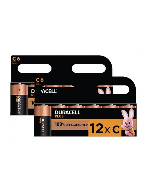 BUN0035A Duracell Plus C Size 12 Pack Common Consumer Battery