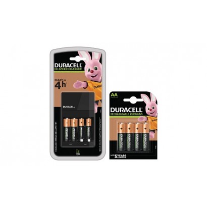 BUN0081A Duracell 4 Hour Charger + 6 AA, 2 x AAA Adatto per Consumer Use