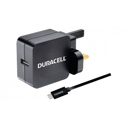 BUN0127A Duracell USB Type-C Cavo + USB Charger Various Apple & Android Phones/Tablets