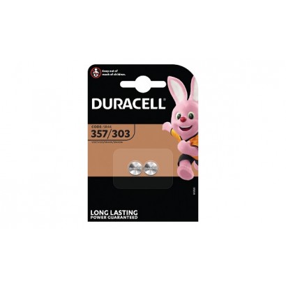 D357 Duracell 357/303 1.5V Watch Cell 2 Pack Common Watch Battery