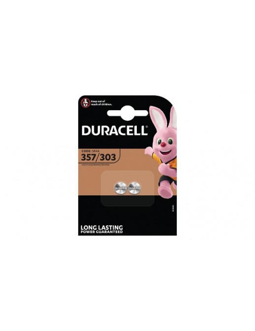 D357 Duracell 357/303 1.5V Watch Cell 2 Pack Common Watch Battery