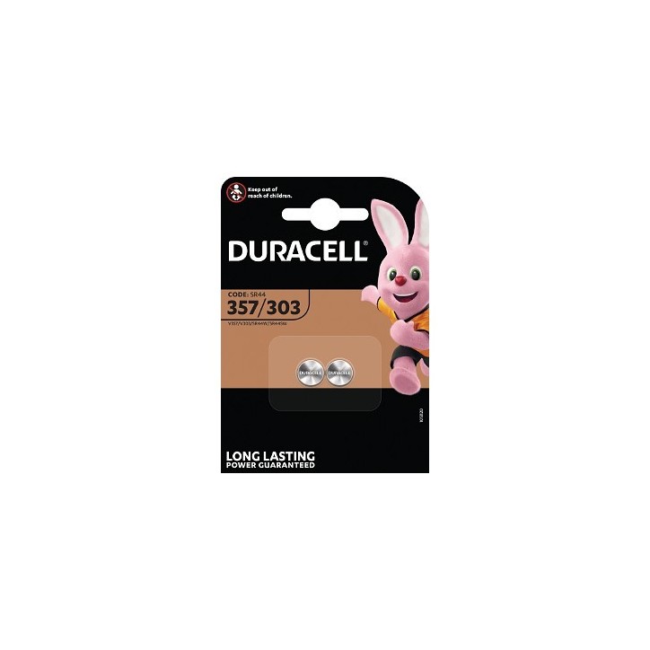 D357 Duracell 357/303 1.5V Watch Cell 2 Pack Common Watch Battery