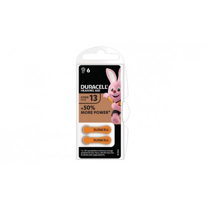 DA13 Duracell 1.4V Hearing Aid Cell (6 Pack) Common Hearing Aid Battery