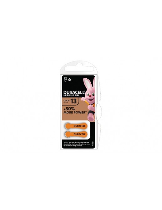 DA13 Duracell 1.4V Hearing Aid Cell (6 Pack) Common Hearing Aid Battery