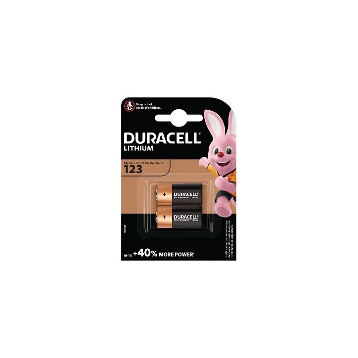 DL123-X2 Duracell Ultra Lithium Pack of 2 Common Photographic Battery