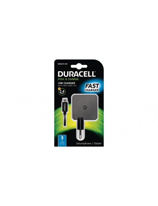 DMAC10-EU Duracell 2.4A Phone/Tablet Wall Charger Adatto per Android Micro USB Phones/Tablets