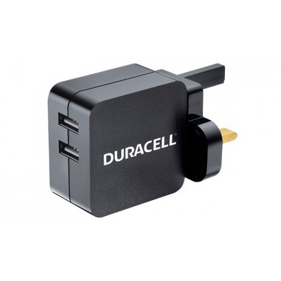 DRACUSB4-UK DRACUSB4-UK Duracell 2x2.4A USB Phone/Tablet Charger Adatto per iPhone/iPad & Android Phones/Tablets