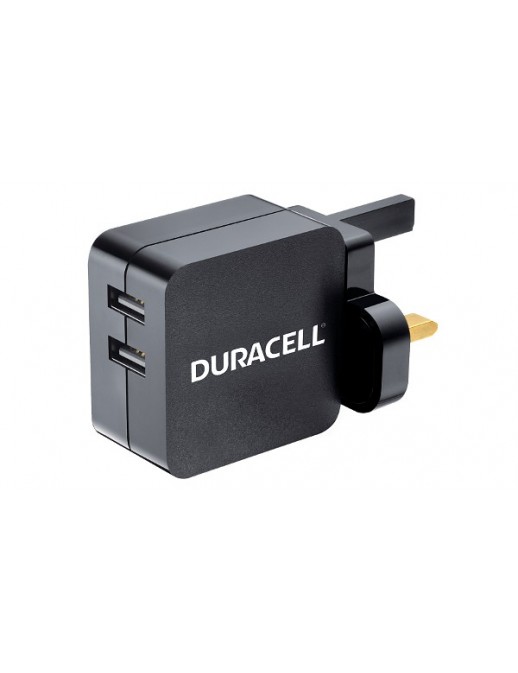 DRACUSB4-UK DRACUSB4-UK Duracell 2x2.4A USB Phone/Tablet Charger Adatto per iPhone/iPad & Android Phones/Tablets