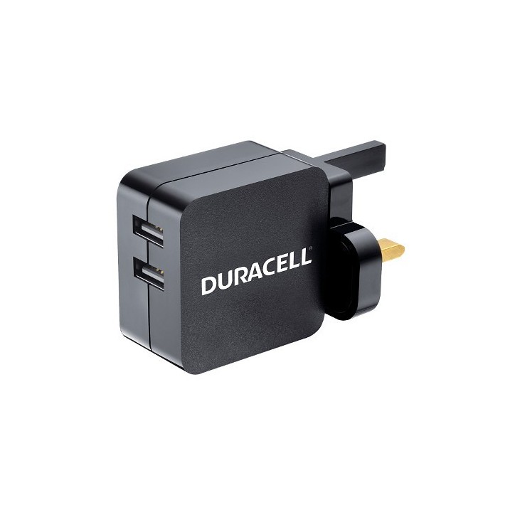 DRACUSB4-UK Duracell 2x2.4A USB Phone/Tablet Charger Adatto per iPhone/iPad & Android Phones/Tablets