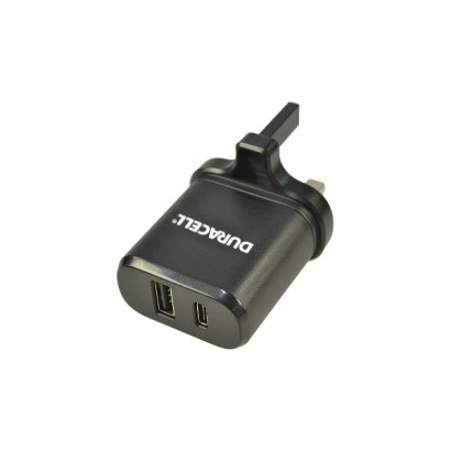 DRACUSB6-UK Duracell Type-C & Type-A Mains Charger Adatto per all Type-C Phone & Tablet Devices