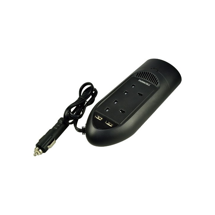 DRINV15-UK Duracell 175W Twin UK Socket Inverter With 2 X 2.1A USB Ports