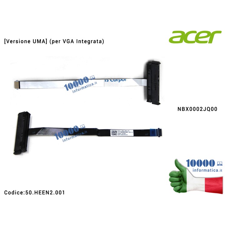 Cavo Hard Disk FFC HDD ACER Aspire A315-42G A315-42 A315-41 EX215-52 NBX0002JQ00 NBX00026X00 50.HEEN2.001 50HEEN2001