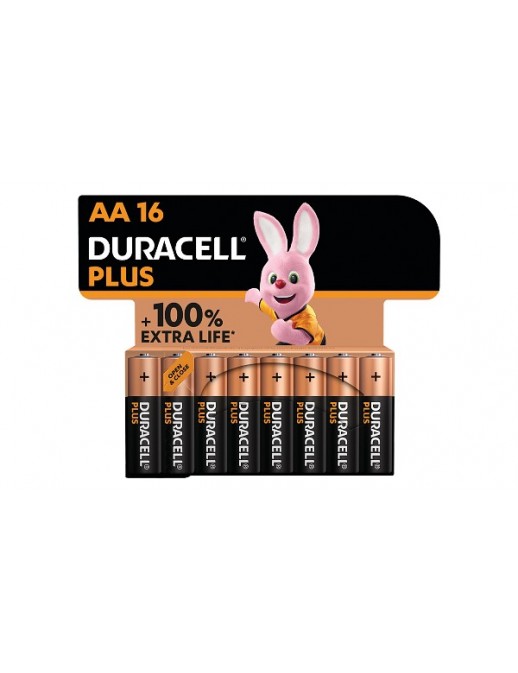 MN1500B16 Duracell Plus AA Alkaline - 16 Pack