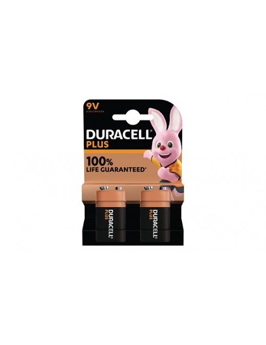 MN1604B2 Duracell Plus 9V 2 Pack Original General Purpose Battery