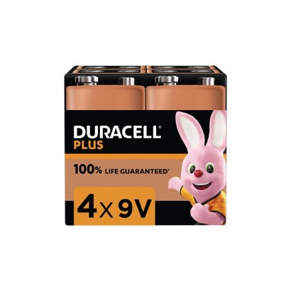 MN1604B4 Duracell Plus 9V 4 Pack Original General Purpose Battery